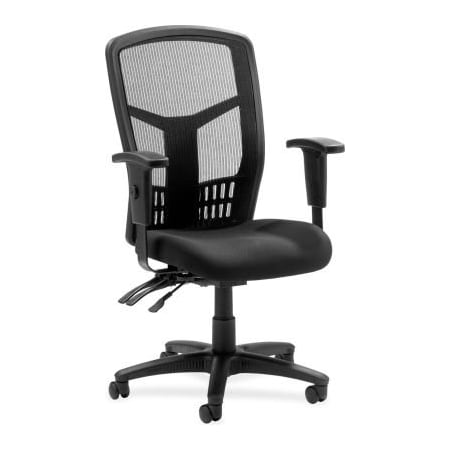Sp Richards Lorell High-Back Executive Chair, 28-1/2"W x 28-1/2"D x 45"H, Black Fabric Seat/Mesh Back LLR86200